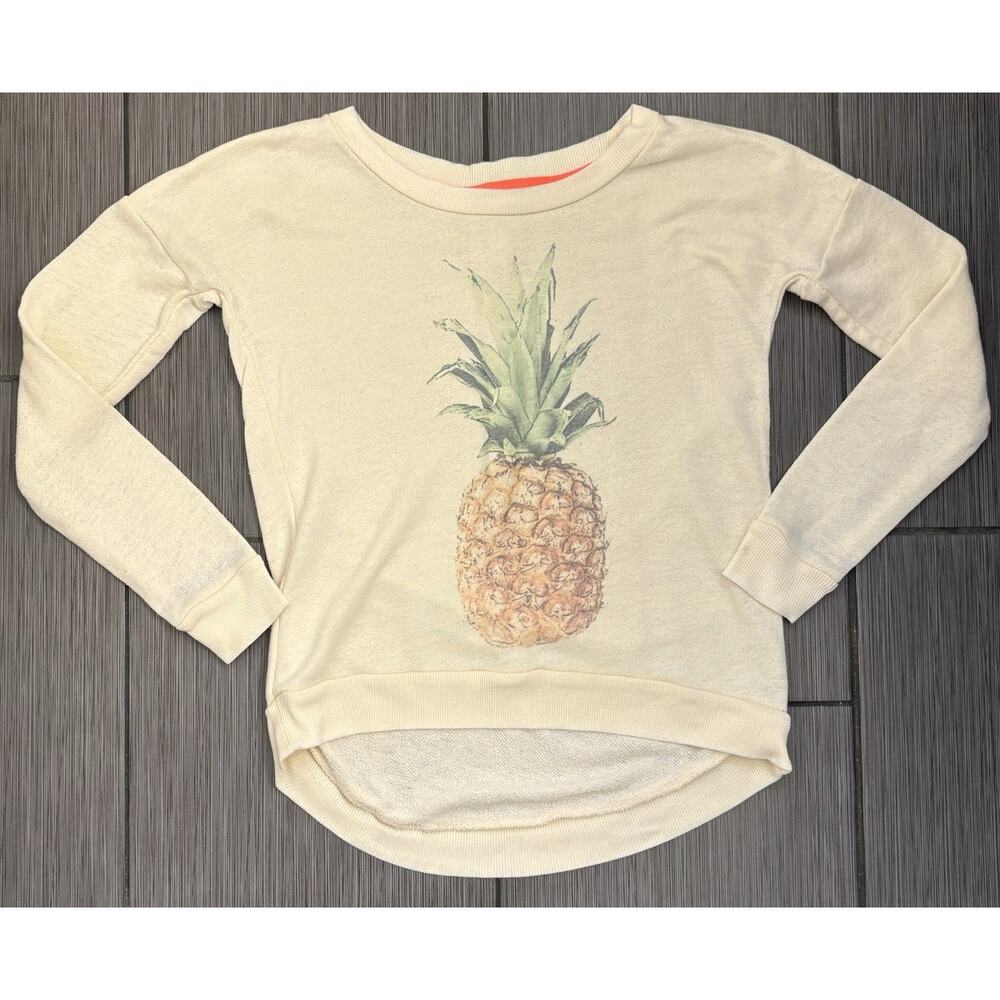Billabong Women’s Cream Terry Cloth Pineapple Sweatshirt Size Small Beach